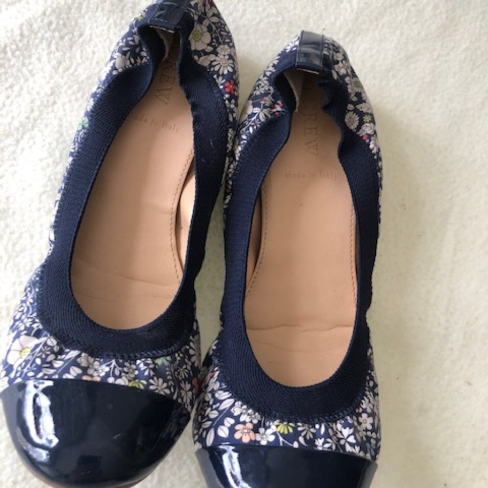 J. Crew Mila cap toe leather ballet flat